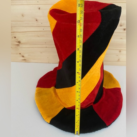 SOLD STOVEPIPE Fabric Velvet Covered Novelty Style Bold Gold, Red, Black Costume - Picture 3 of 6